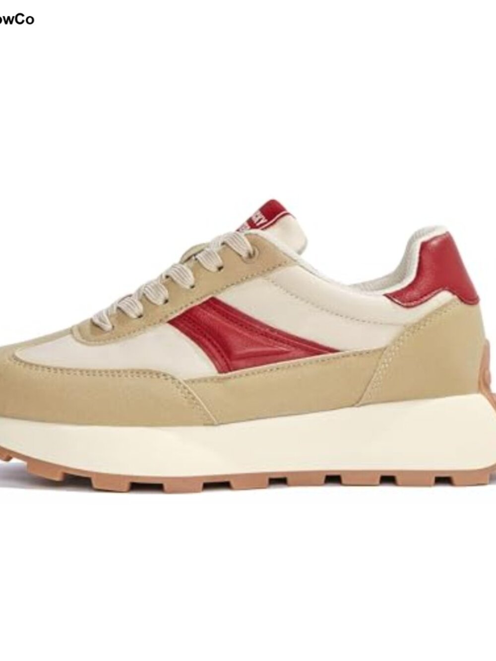 Women's Platform Retro Sneakers Oxford PU Lace-Up Walking Shoes
